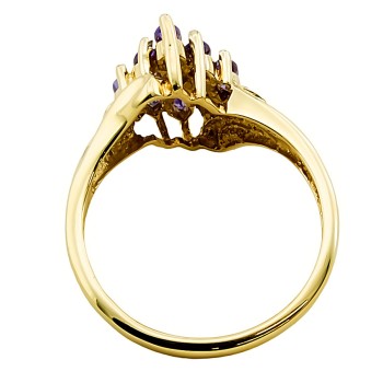 9ct Gold Tanzanite/Diamond Cluster Ring size N